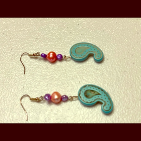 Paisley Turquoise Drop earrings